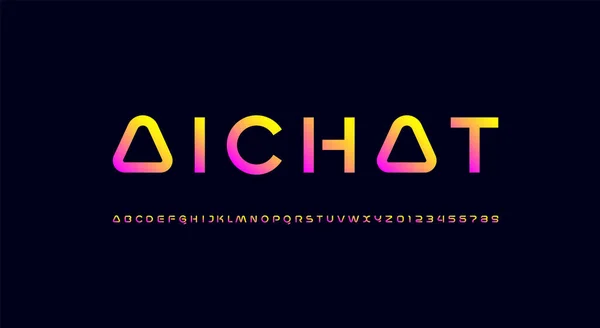 Τεχνολογία Φωτεινή Γραμματοσειρά Ψηφιακό Κυβερνοαλφάβητο Έκανε Χώρο Μελλοντικό Σχεδιασμό Λατινικά — Διανυσματικό Αρχείο