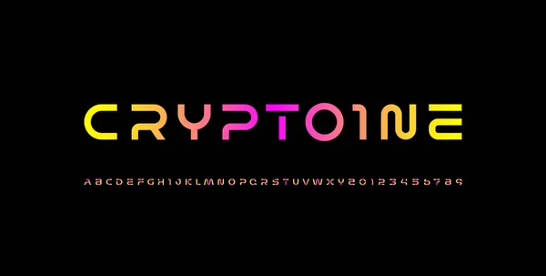 Fonte Digital Alfabeto Cibernético Feito Espaço Design Futuro Letras Latinas — Vetor de Stock