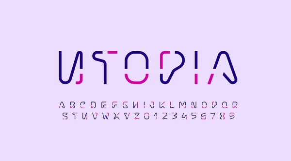 Τεχνική Πολύχρωμη Γραμματοσειρά Ψηφιακό Αλφάβητο Κεφαλαία Λατινικά Γράμματα Από Έως — Διανυσματικό Αρχείο