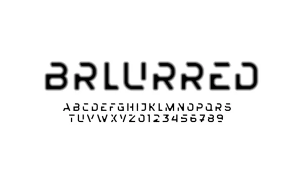 Abstrakte Technisch Verschwommene Alphabet Schrift Schwarz Verschwommene Typografie Technologie Für — Stockvektor