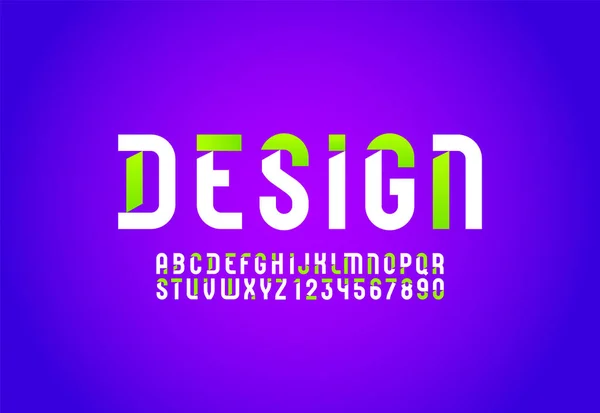 Futuristische Trendy Lettertype Sci Display Stencil Alfabet Moderne Geometrische Modulaire — Stockvector