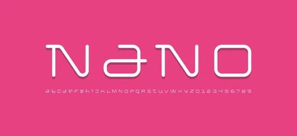 Técnica Ampla Fina Futura Fonte Alfabeto Cibernético Digital Letras Modernas Gráficos De Vetores