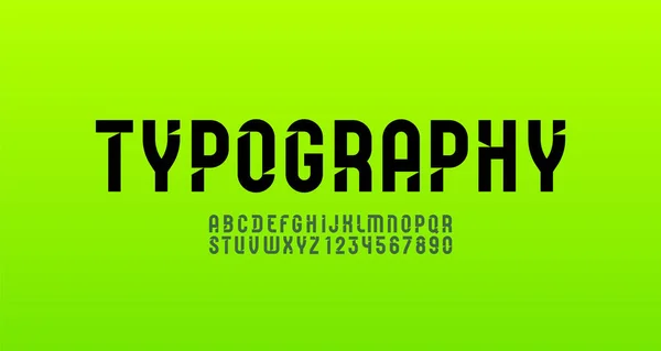 Futuristic Font Sci Display Cut Alphabet Modern Geometric Modular Letters — Vector de stock