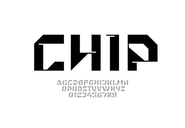 Abstrato Tech Techno Alfabeto Corte Fonte Para Seu Futuro Logotipo Vetores De Stock Royalty-Free