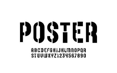 Oyuncu alfabe çocuk yazı tipi, yoğunlaştırılmış harf ve sayılar, vektör illüstrasyonu 10EPS