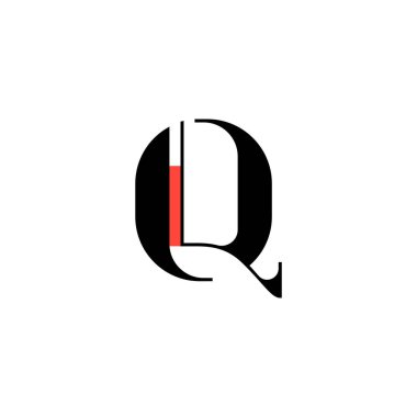 Q harfi, zarif alfabe yazı tipi, klasik harfler düğün davetiyeleri, moda veya logo tasarımları için mükemmel, vektör illüstrasyonu 10EPS