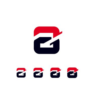 Teknik gelecek yazı tipi, dijital siber alfabe, modaya uygun modern numara 8 'in dört farklı kalınlığı, vektör illüstrasyon 10EPS