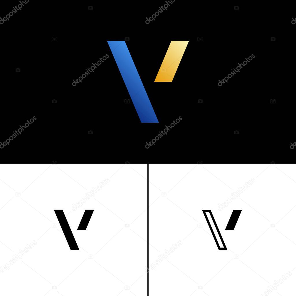 Letter V alphabet tech font, typography for your designs logo or brand name, including a set three of different icons, vector illustration 10EPS