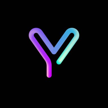 3d harfi Y, hacim borusundan yapılmış alfabe yazı tipi