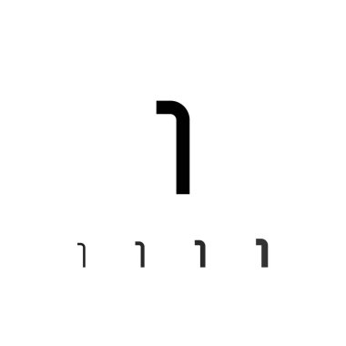 Teknik dijital yazı tipi, siber uzay alfabesi, modaya uygun modern harf I 'nin beş farklı kalınlığı (ince, düzenli, kalın) fütüristik stil, vektör illüstrasyonu 10EPS