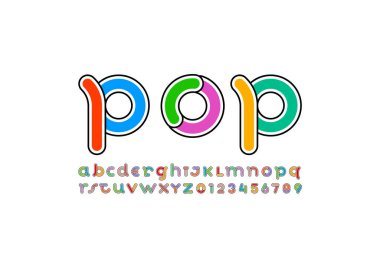alfabe dekoratif yazı tipi, A, B, C, D, E, F, G, H, I, J, K, L, M, N, O, P, Q, R, S, T, U, V, W, X, Y, Z ve rakamlar 0, 1, 2, 3, 4, 5, 6, 7, 8, 9, vektör çizimi 10EPS
