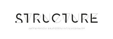 Yazı tipi alfabesi, A 'dan Z' ye harfler ve 0 'dan 9' a sayılar, vektör illüstrasyonu 10EPS.
