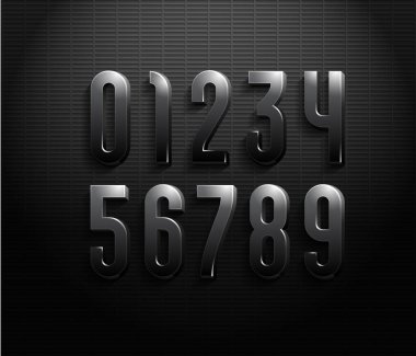 Koyu renk gradyan, modaya uygun kasvetli numaralardan üç boyutlu numaralar serif, takviminiz, broşürünüz, parti posteriniz, afişiniz, vektör illüstrasyonunuz 10eps için modern sıkıştırılmış numaralar.