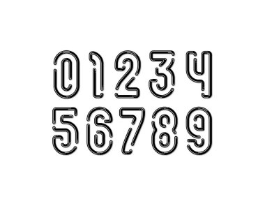 Boşluklu sayı, siyah sayı, vektör illüstrasyonu 10EPS