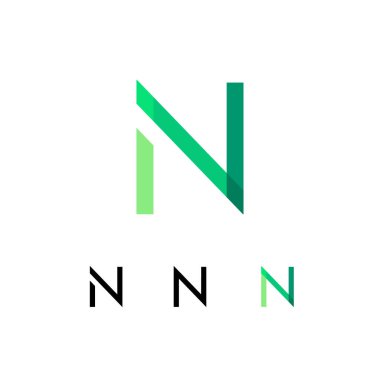 Logo Harfi N, modaya uygun modern alfabe yazı tipi, marka adı tasarımın için dört farklı harf kümesi, vektör illüstrasyonu 10 EPS