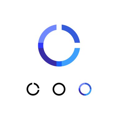 Logo Harfi O, modaya uygun modern alfabe yazı tipi, marka adı tasarımın için dört farklı harf kümesi, vektör illüstrasyonu 10 EPS