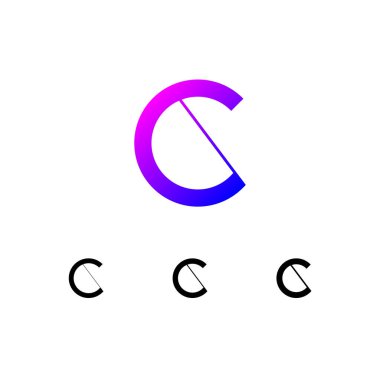 C harfi seti, logo soyut tasarımınız için, modern vektör illüstrasyonu 10EPS