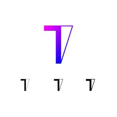 Sanat harfi T seti, logo soyut tasarımınız için, modern vektör illüstrasyonu 10EPS