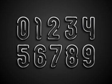 Boşluğu olan sayı, gri 3d sayısı, vektör illüstrasyonu 10EPS