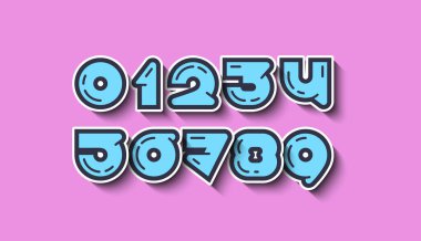 Resim seti, trend numaraları 1,2,3,4,5,7,8,9, vektör illüstrasyonu 10EPS