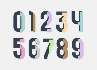 Sayılar kümesi, kesme sanatında 0 'dan 9' a kadar numaralar, vektör illüstrasyonu 10EPS