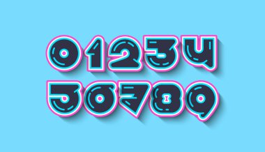 Sayılar belirlendi, trend rakamlar 1,2,3,4,5,7,8,9, vektör illüstrasyonu 10EPS