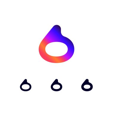 Teknik logo numara 6, dijital siber alan numarası 6, üç farklı kalınlıkta, gelecekçi stil.