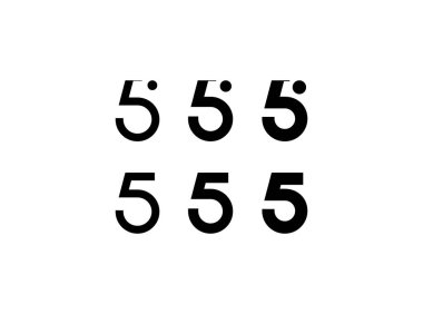 5 numaralı logo, sekiz numara, marka adı tasarımın için altı farklı kalınlıkta sayı seti, vektör illüstrasyonu 10 EPS