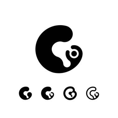 Logo G harfi, modaya uygun modern alfabe yazı tipi, marka adı tasarımın için beş farklı harf kümesi, vektör illüstrasyonu 10 EPS