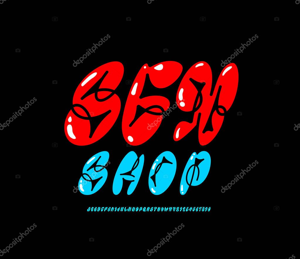 Graffiti long font, comic alphabet in the street art style, funky narrow letters and numbers, vector illustration 10EPS