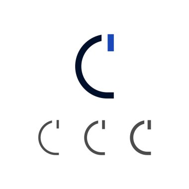 Modern büyük harf C logo stili, vektör illüstrasyonu 10 EPS