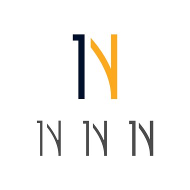 Modern büyük harf N logo stili, vektör illüstrasyonu 10 EPS
