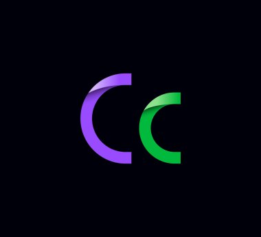 Sanat harfi C, modern yazı tipi modası alfabesi büyük ve küçük harfler, vektör illüstrasyon 10EPS.