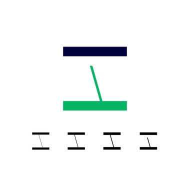 I harfi, dört farklı logo soyut tasarımı, vektör illüstrasyon 10EPS