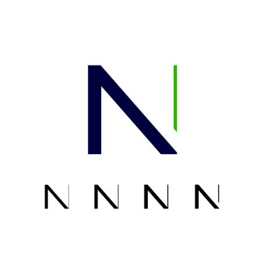 N harfi, dört farklı logo soyut tasarımı, vektör illüstrasyon 10EPS