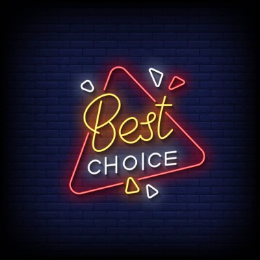 neon sign best choice with brick wall background vector illustration