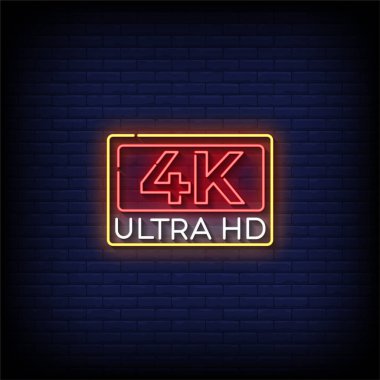 Tuğla duvar arkaplan vektörlü Neon İşareti 4k ultra hd