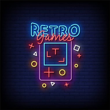 Retro neon ışığı. Vintage neon işareti.