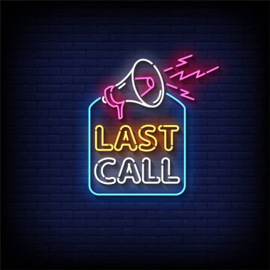 Son çağrı neon ışık simgesi