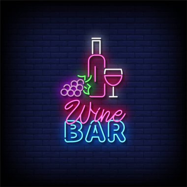 Tuğla duvar arkaplanı ve vektör illüstrasyonlu Neon TabelasıName