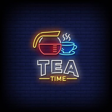 Çay saati neon ışığı