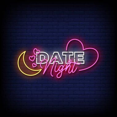 Sevgililer Günü için neon tabela. romantik randevu.
