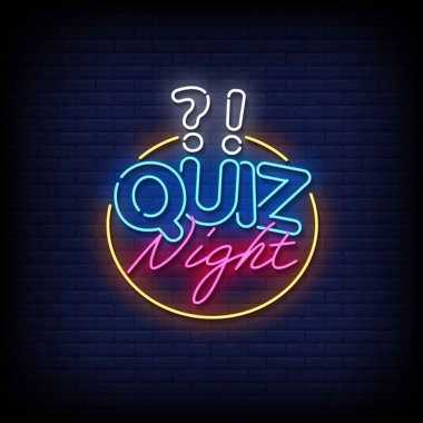 Duvarın arkasında parlak neon yazı tabelası var. Gece kulübü, gece, neon amblemi. Gece aydınlatması. vektör illüstrasyonu