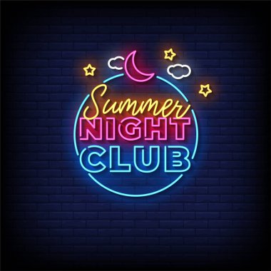 Karanlık arkaplanda gece neonu işareti.