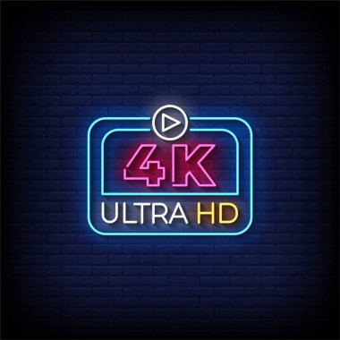 4 k ultra hd neon simgesi