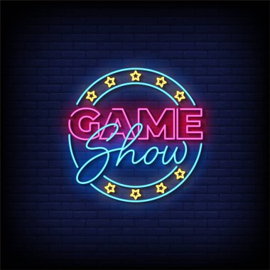 Neon tarzı işareti göster. vektör illüstrasyonu.