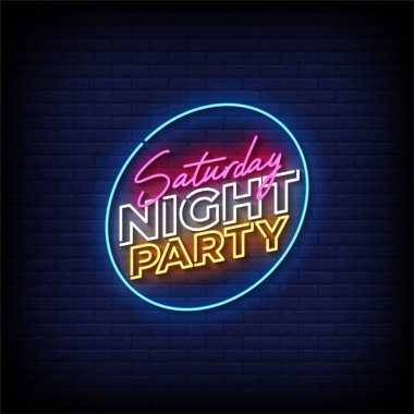 Parti için neon ışıklı pankart. vektör illüstrasyonu