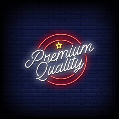 Premium kalite premium kalite amblem etiket vektör çizimi