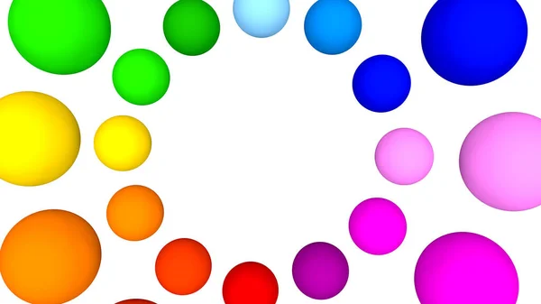 Colorful Balls White Background Rendering — Stock Photo, Image