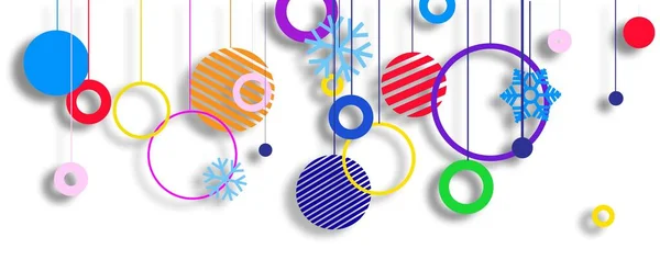 Abstraktes Weihnachtsmuster Mit Luftballons Und Schneeflocke — Stockfoto
